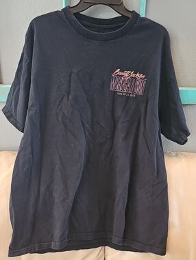 BARRET JACKSON Black Short-Sleeve Tee with Pink & Orange Graphic